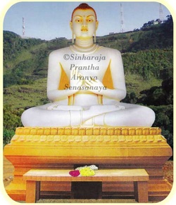 Visualization of Buddha statue being built at the Sinaharaja Prantha Aranya Senasanaya